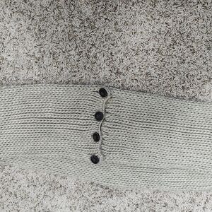 Hand Knit Cream Long Button Scarf